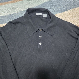 Black Cashmere Knit Polo Sweater Long Sleeve Classic CH Classics Men’s XL